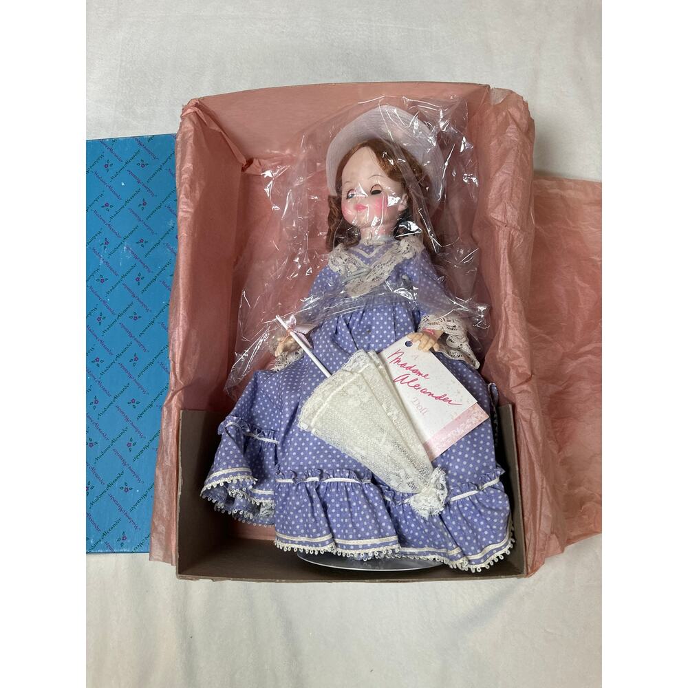 Madame Alexander Vintage 1980s Doll Purple Polka Dot Dress Original Box